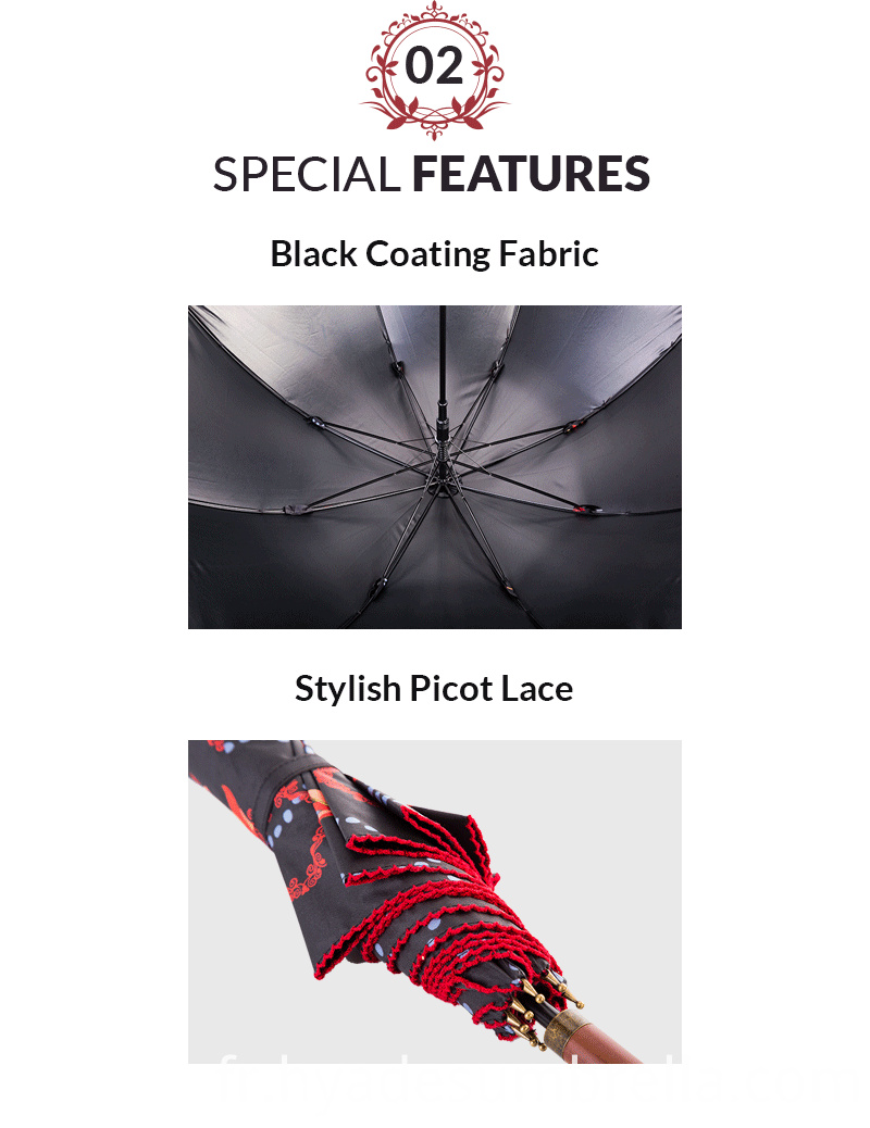Parapluie en dôme imprimé fleur Flower Printed Uv Cut Dome Umbrella